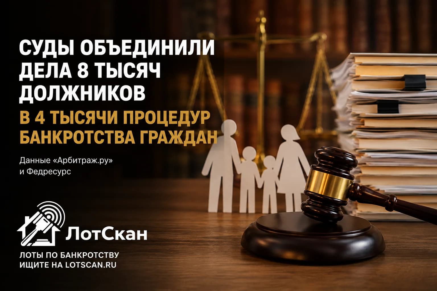 Суды объединили более 8 тысяч должников в 4 тысячи процедур банкротства граждан