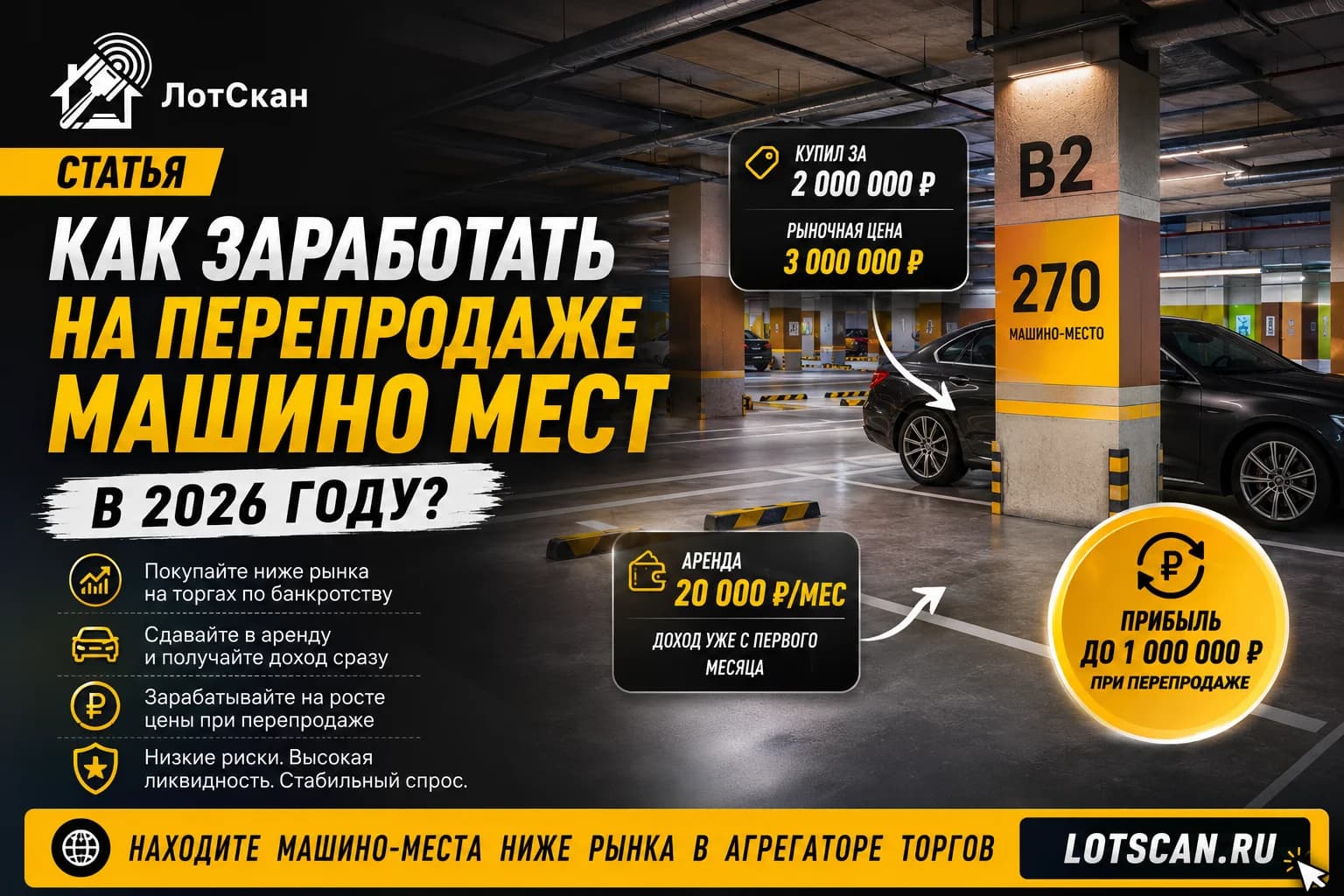 Как заработать на перепродаже машино-мест в 2026 году?