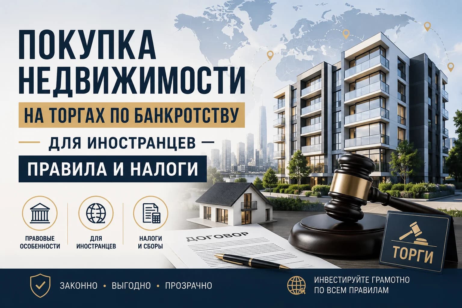 Покупка недвижимости на торгах по банкротству для иностранцев — правила и налоги
