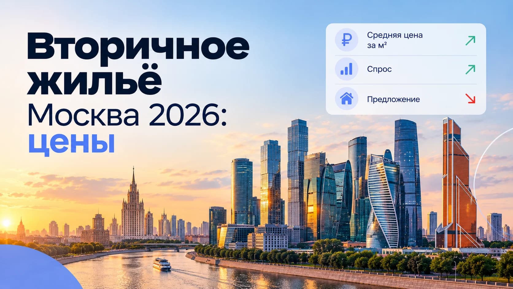 Вторичное жильё Москва 2026: цены, рост по округам и прогноз